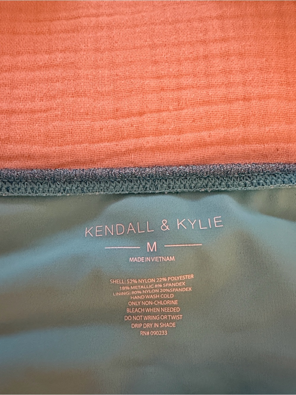 KENDALL & KYLIE Blue Shimmer Triangle Bikini Set - Picture 5 of 5